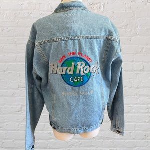 VINTAGE 90's Hard Rock Cafe "SAVE THE PLANET" denim jacket